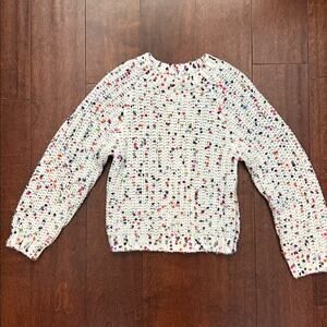 Angel’s Face Colorful Speckled Girl’s Crew Neck Sweater, Size 6-7y